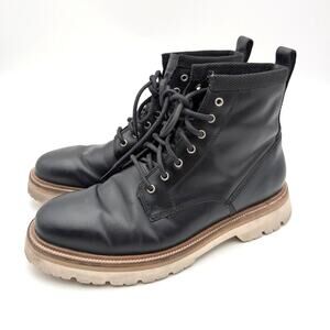 Cole Haan American Classic Waterproof Plain Toe Boot Mens Black Sz US7.5M EU40.5